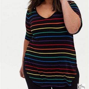 Torrid Rainbow Stripe Tunic Tee